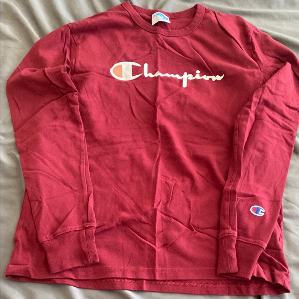 Champion Red Long Sleeve Shirt